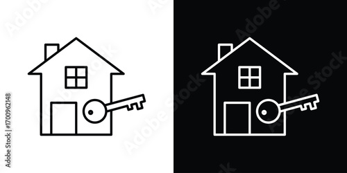 Selling or rent home icon logo black vector. suitable for any business website designs