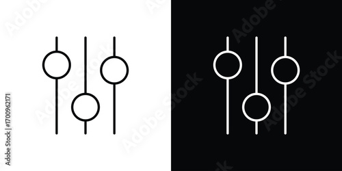 Settings sliders icon logo black vector. suitable for any business website designs