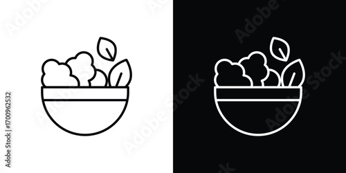 Salad icon logo black vector. suitable for any business website designs