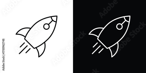 Rocket launch icon logo black vector. suitable for any business website designs
