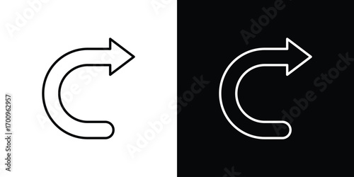 Redo icon logo black vector. suitable for any business website designs