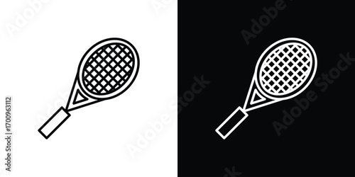 Racquet icon logo black vector. suitable for any business website designs
