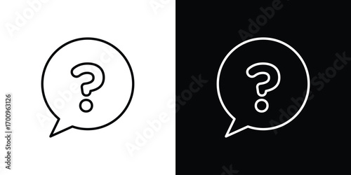 Question icon logo black vector. suitable for any business website designs