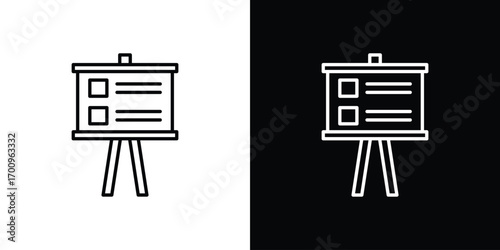 Presentation icon logo black vector. suitable for any business website designs