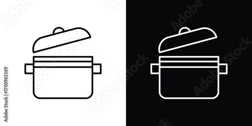 Pot icon logo black vector. suitable for any business website designs