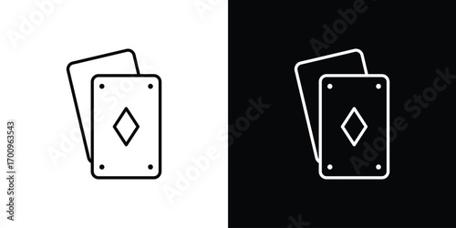 Playing cards icon logo black vector. suitable for any business website designs