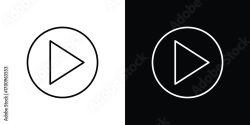 Play icon logo black vector. suitable for any business website designs
