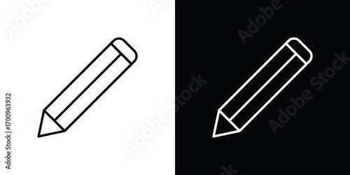 Pencil icon logo black vector. suitable for any business website designs