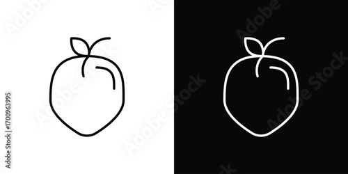 Peach icon logo black vector. suitable for any business website designs