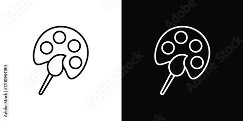 Palette icon logo black vector. suitable for any business website designs