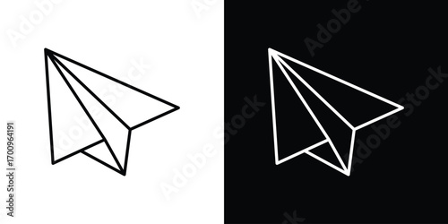 Paper plane icon logo black vector. suitable for any business website designs
