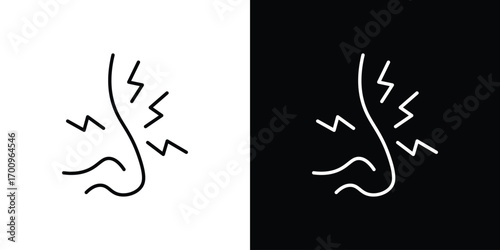 Nose pain icon logo black vector. suitable for any business website designs