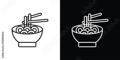 Noodles icon logo black vector. suitable for any business website designs