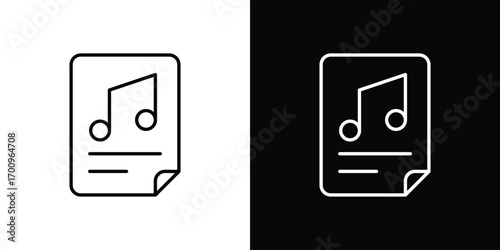 Music File icon logo black vector. suitable for any business website designs
