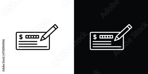 Money check icon logo black vector. suitable for any business website designs