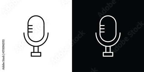 Microphone icon logo black vector. suitable for any business website designs