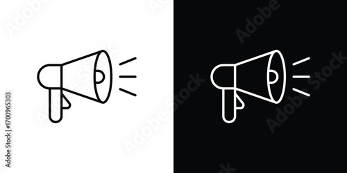 Megaphone icon logo black vector. suitable for any business website designs