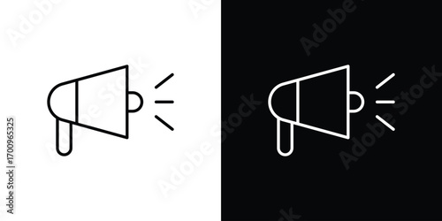 Megaphone icon logo black vector. suitable for any business website designs