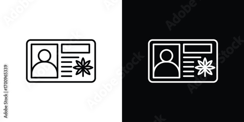 Medical marijuana card icon logo black vector. suitable for any business website designs