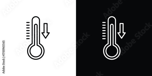 Low Temperature icon logo black vector. suitable for any business website designs