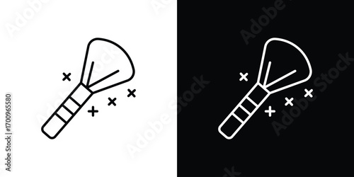 Makeup brush icon logo black vector. suitable for any business website designs