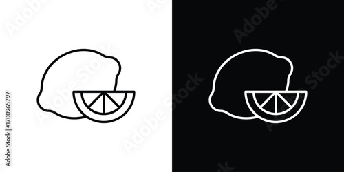 Lemon icon logo black vector. suitable for any business website designs