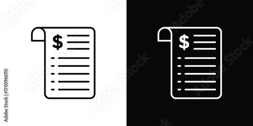 Invoice icon logo black vector. suitable for any business website designs