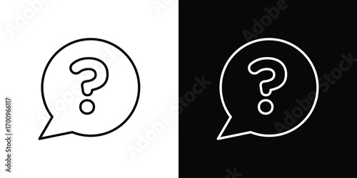 Interrogation icon logo black vector. suitable for any business website designs
