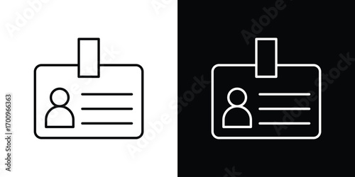 ID badge icon logo black vector. suitable for any business website designs