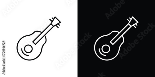 Guitar icon logo black vector. suitable for any business website designs