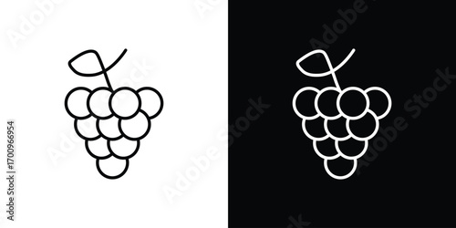 Grape icon logo black vector. suitable for any business website designs