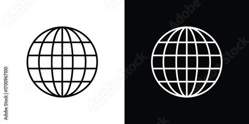 Globe icon logo black vector. suitable for any business website designs