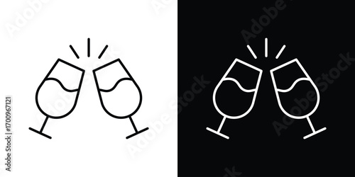 Glass-cheers icon logo black vector. suitable for any business website designs