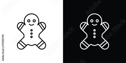 Gingerbread man icon logo black vector. suitable for any business website designs