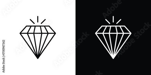 Gem icon logo black vector. suitable for any business website designs