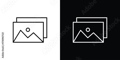 Gallery icon logo black vector. suitable for any business website designs