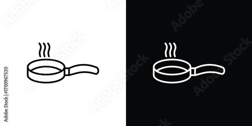 Frying pan icon logo black vector. suitable for any business website designs