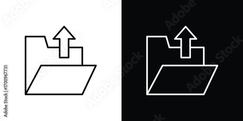 Folder upload icon logo black vector. suitable for any business website designs