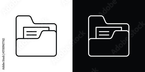 Folder icon logo black vector. suitable for any business website designs