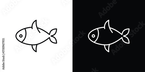 Fish icon logo black vector. suitable for any business website designs