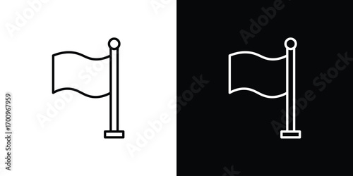 Flag icon logo black vector. suitable for any business website designs