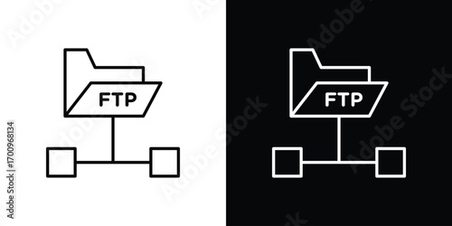 FTP icon logo black vector. suitable for any business website designs