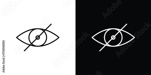 Eye crossed icon logo black vector. suitable for any business website designs