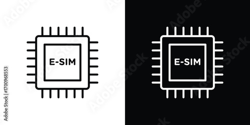 ESIM icon logo black vector. suitable for any business website designs