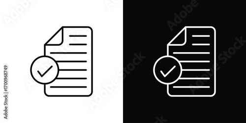 Document accept icon logo black vector. suitable for any business website designs