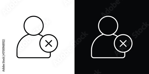Delete user icon logo black vector. suitable for any business website designs