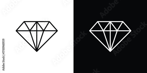 Diamond icon logo black vector. suitable for any business website designs