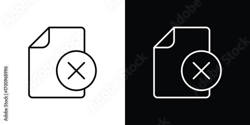 Delete Document icon logo black vector. suitable for any business website designs