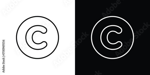 Copyright icon logo black vector. suitable for any business website designs