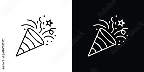 Confetti icon logo black vector. suitable for any business website designs